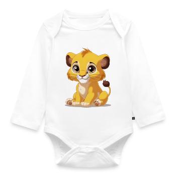 Bébé lion - Body Bébé bio manches longues - blanc - Devant