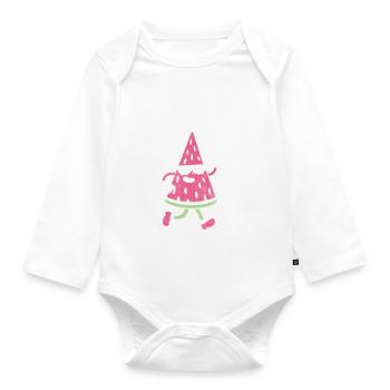 Summer is Calling - Organic Longsleeve Baby Bodysuit - white - Front