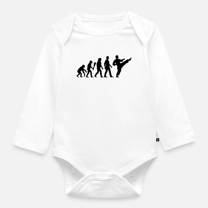 Karaté Évolution - Body Bébé bio manches longues - blanc