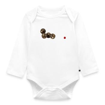 Petanque ball game - Organic Longsleeve Baby Bodysuit - white - Front