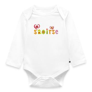 Saoirse Personalized Design - Organic Longsleeve Baby Bodysuit - white - Front