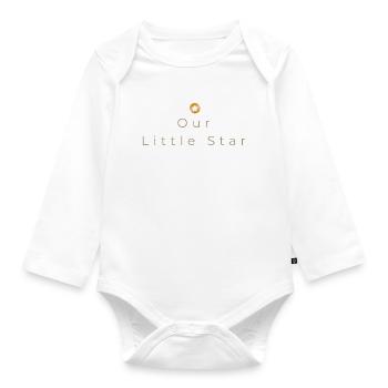 Our Little Star - Minimalist Baby Design - Organic Longsleeve Baby Bodysuit - white - Front