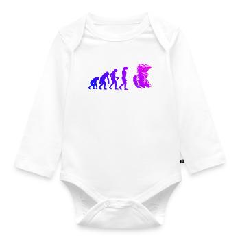 Statement for all motocross - Organic Longsleeve Baby Bodysuit - white - Front