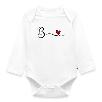 b - Organic Longsleeve Baby Bodysuit - white - Front