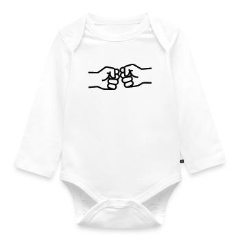 Coup de poing Salut des meilleurs amis Vector - Body Bébé bio manches longues - blanc - Devant