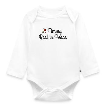 Timmy Rest in Peace Whale - Organic Longsleeve Baby Bodysuit - white - Front