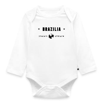 Brasilia Brazil Coordinates Planet Earth - Organic Longsleeve Baby Bodysuit - white - Front