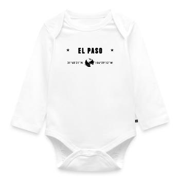 El Paso Texas Coordinates Planet Earth - Organic Longsleeve Baby Bodysuit - white - Front