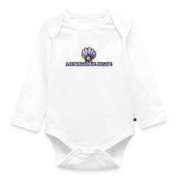 Mermaid at Heart Shell Emblem - Organic Longsleeve Baby Bodysuit - white - Front