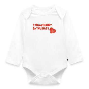Strawberry Enthusiast - Baby Bio-Langarm-Body - Weiß - Vorne