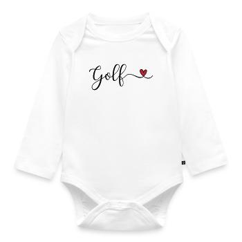 Golf Design mit Herz - Baby Bio-Langarm-Body - Weiß - Vorne