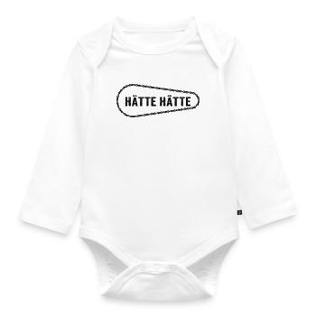 Hätte Hätte Fahrradkette – Geschenk für Radfahrer - Baby Bio-Langarm-Body - Weiß - Vorne