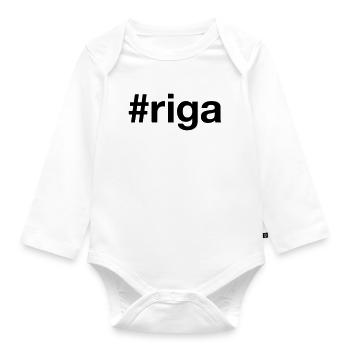 RIGA Hashtag Lettonie Lettonie - Body Bébé bio manches longues - blanc - Devant