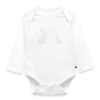 Hase mein Po tut weh! Oster Geschenk Hasi - Baby Bio-Langarm-Body - Weiß - Vorne