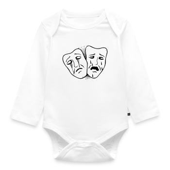 Trauer hinter Masken - Baby Bio-Langarm-Body - Weiß - Vorne