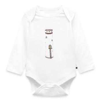 Waldi tower - Organic Longsleeve Baby Bodysuit - white - Front