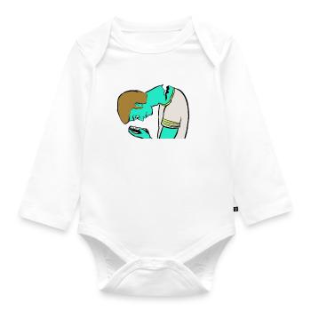 Smombie Smartphone Zombie - Organic Longsleeve Baby Bodysuit - white - Front