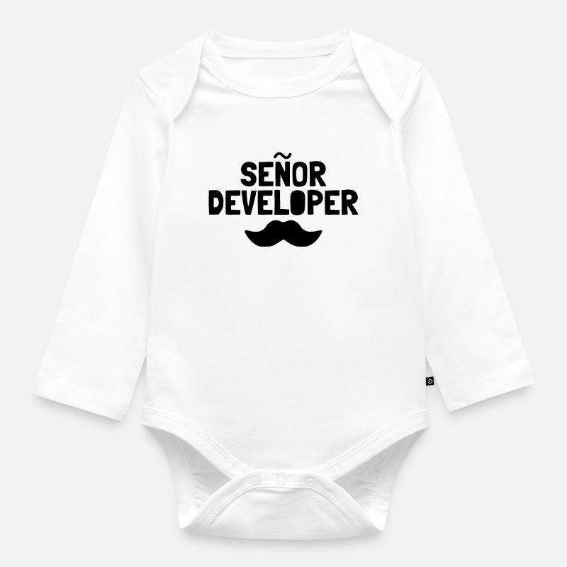 Senor Developer Entwickler - Baby Bio-Langarm-Body - Weiß