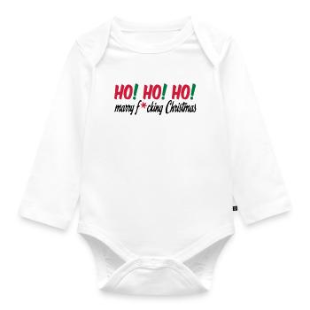 christmas - Organic Longsleeve Baby Bodysuit - white - Front