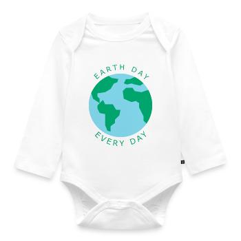 Planet Erde! - Baby Bio-Langarm-Body - Weiß - Vorne