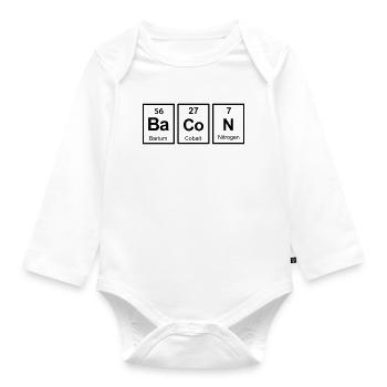 bacon - Organic Longsleeve Baby Bodysuit - white - Front