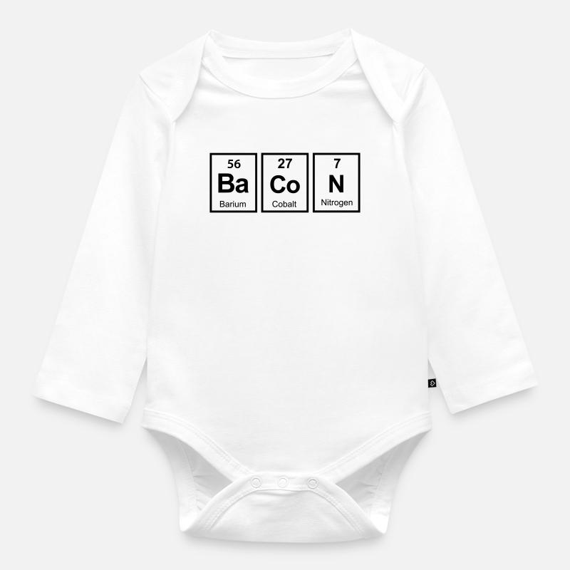bacon - Baby Bio-Langarm-Body - Weiß