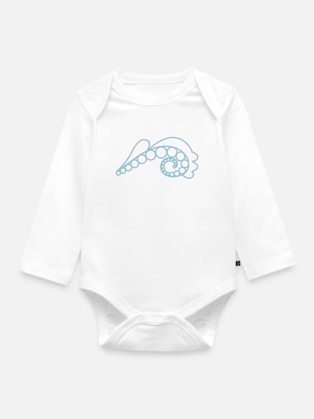 Welle...oder Farn? - Baby Bio-Langarm-Body - Weiß