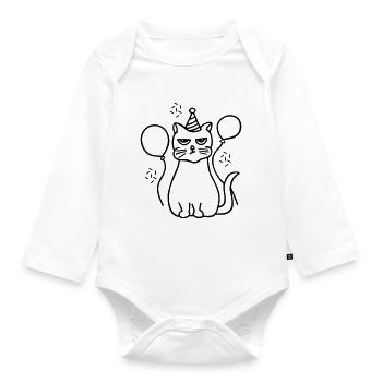 Grumpy cat - Organic Longsleeve Baby Bodysuit - white - Front