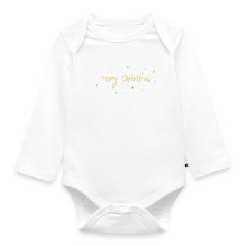 merry christmas Weihnachten - Baby Bio-Langarm-Body - Weiß - Vorne