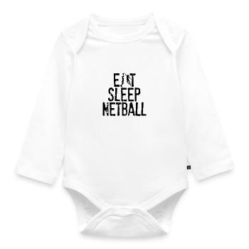 Eat Sleep Netball - Body Bébé bio manches longues - blanc - Devant