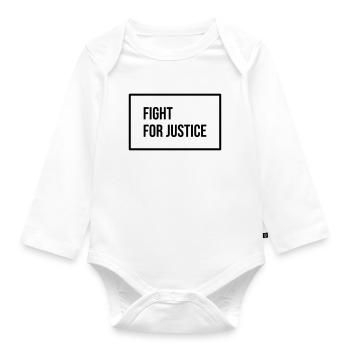 Fight For Justice - Organic Longsleeve Baby Bodysuit - white - Front
