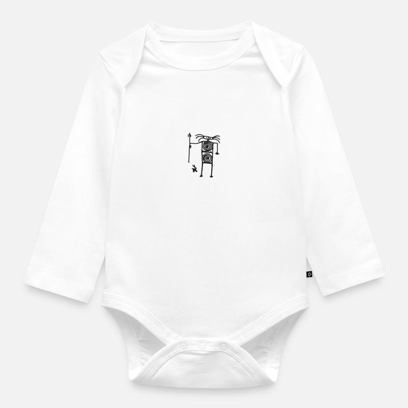 Symbole de pétroglyphe - Body Bébé bio manches longues - blanc