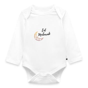 Eid Mubarak Collection - Organic Longsleeve Baby Bodysuit - white - Front