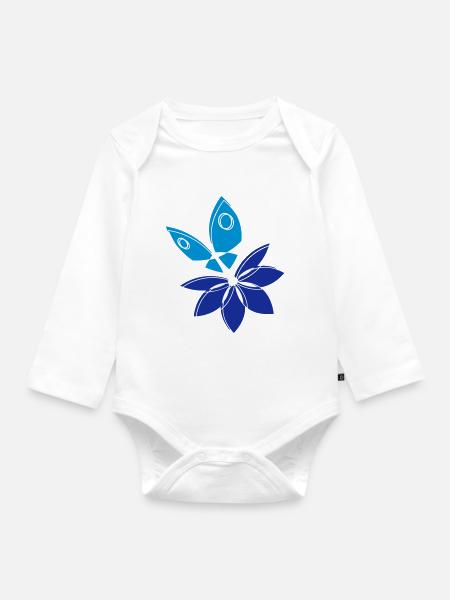 Schmetterling und Blume - Baby Bio-Langarm-Body - Weiß