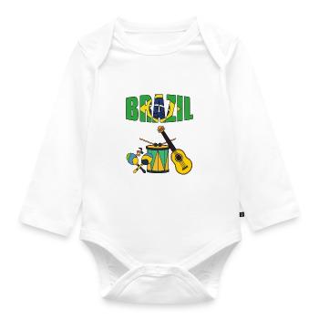 Brazil-Brazil travel - Organic Longsleeve Baby Bodysuit - white - Front