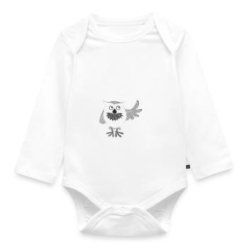 Was sitzt im Baum und winkt? - Baby Bio-Langarm-Body - Weiß - Vorne