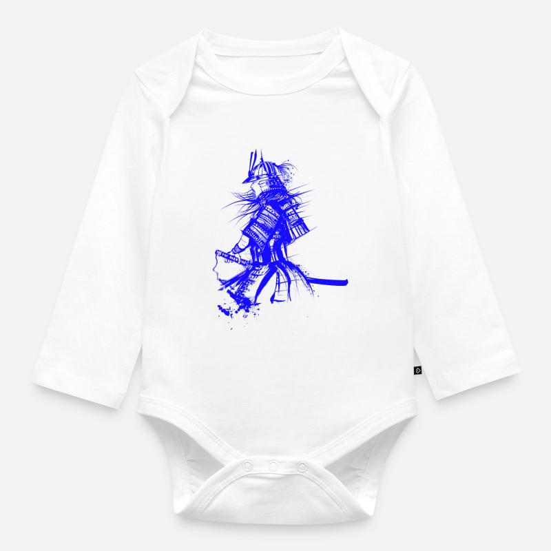 Samouraï Design - Body Bébé bio manches longues - blanc