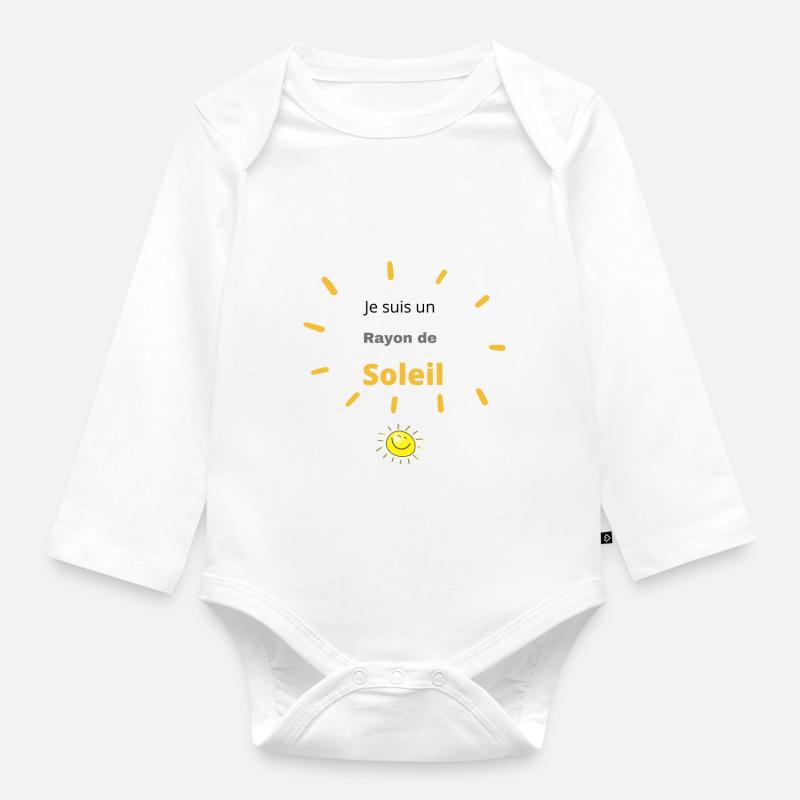 Je suis un rayon de soleil - Body Bébé bio manches longues - blanc