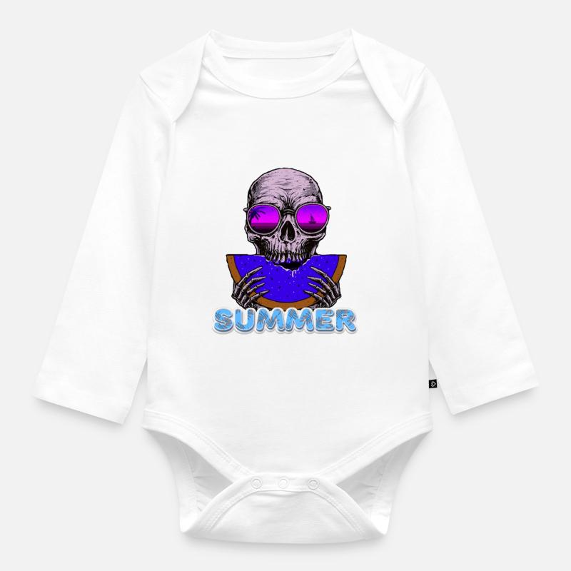 mode vacay - Body Bébé bio manches longues - blanc