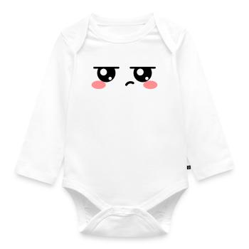 Annoyed Eyes Kawaii Sweet - Organic Longsleeve Baby Bodysuit - white - Front