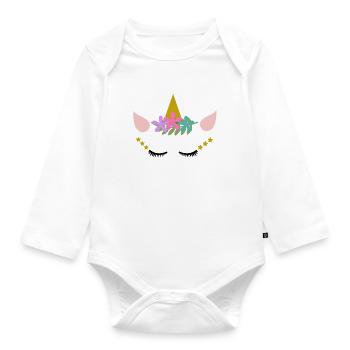 unicorn - Organic Longsleeve Baby Bodysuit - white - Front