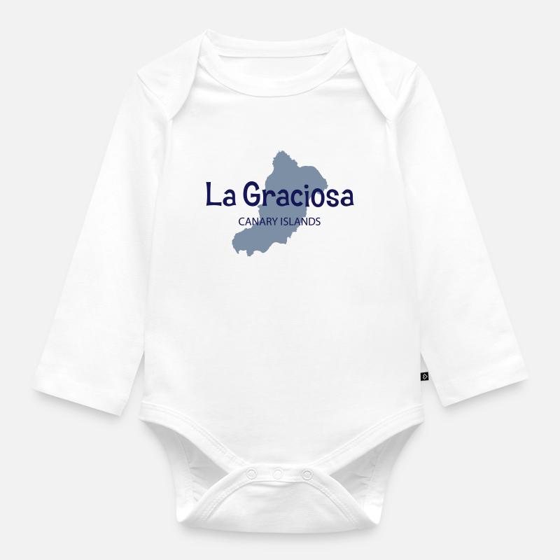La Graciosa CANARY ISLANDS Canaries - Body Bébé bio manches longues - blanc