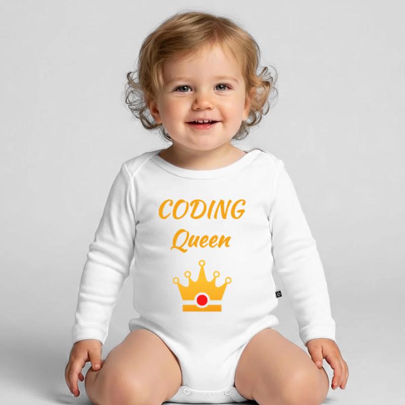 Coding Queen Queen Programmer Mrs. Software Organic Longsleeve Baby Bodysuit