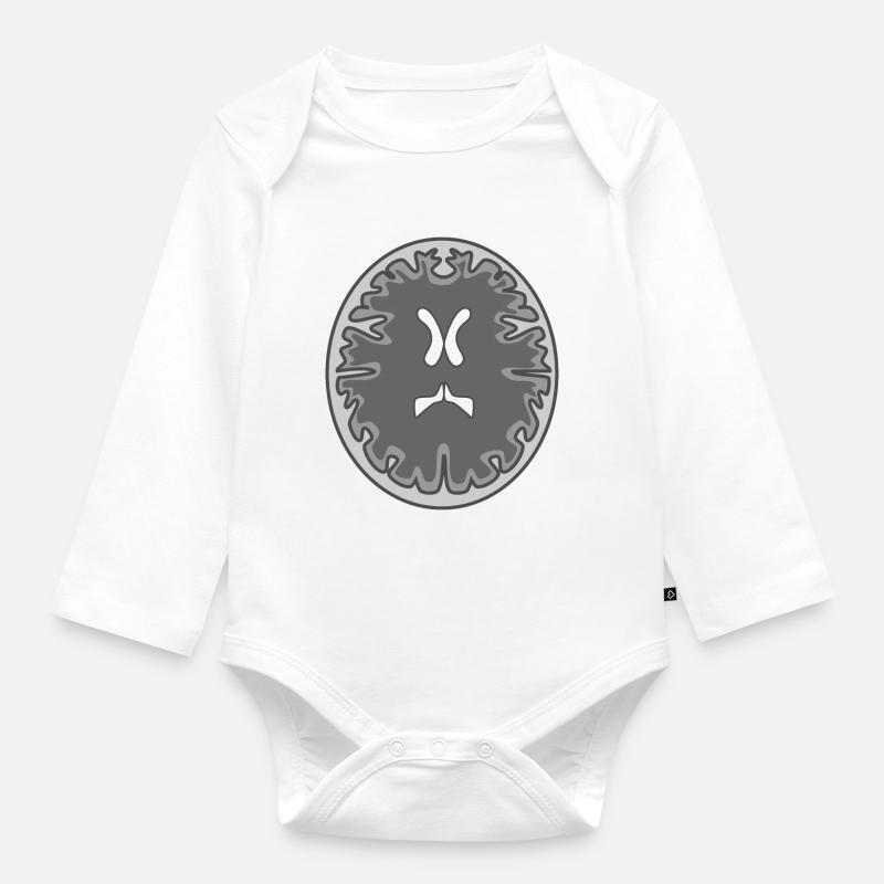 IRM du crâne - Body Bébé bio manches longues - blanc