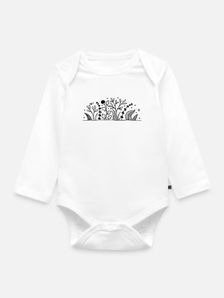 Pflanzen - Baby Bio-Langarm-Body - Weiß