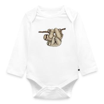 Kunterli aime les paresseux - #KUN-SLO-08 - Mignon - Body Bébé bio manches longues - blanc - Devant