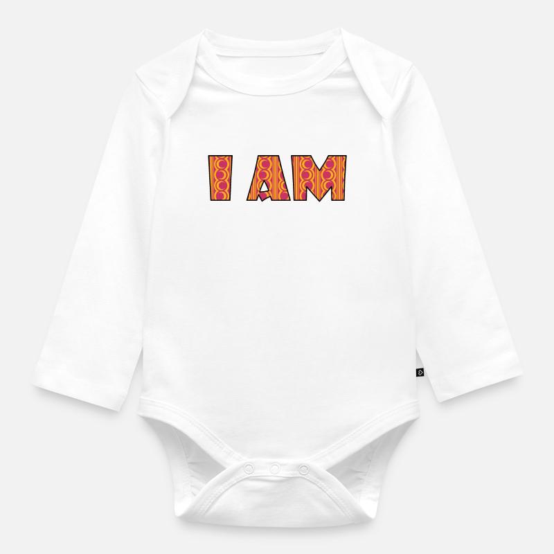 I am - ich bin - Baby Bio-Langarm-Body - Weiß