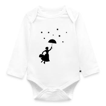 Mrs. Umbrella - Organic Longsleeve Baby Bodysuit - white - Front