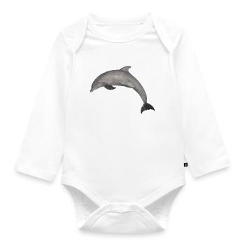 Dolphin - Organic Longsleeve Baby Bodysuit - white - Front