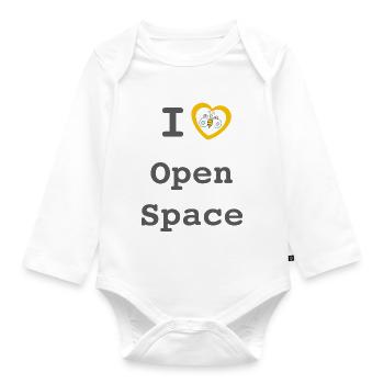 I love Open Space - Baby Bio-Langarm-Body - Weiß - Vorne